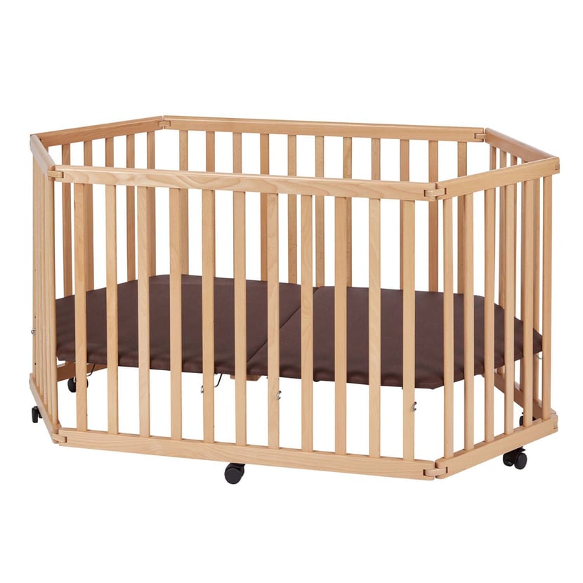 Parc bébé pliable, Bois naturel LIES Tapis de jeu Jeux d'éveil