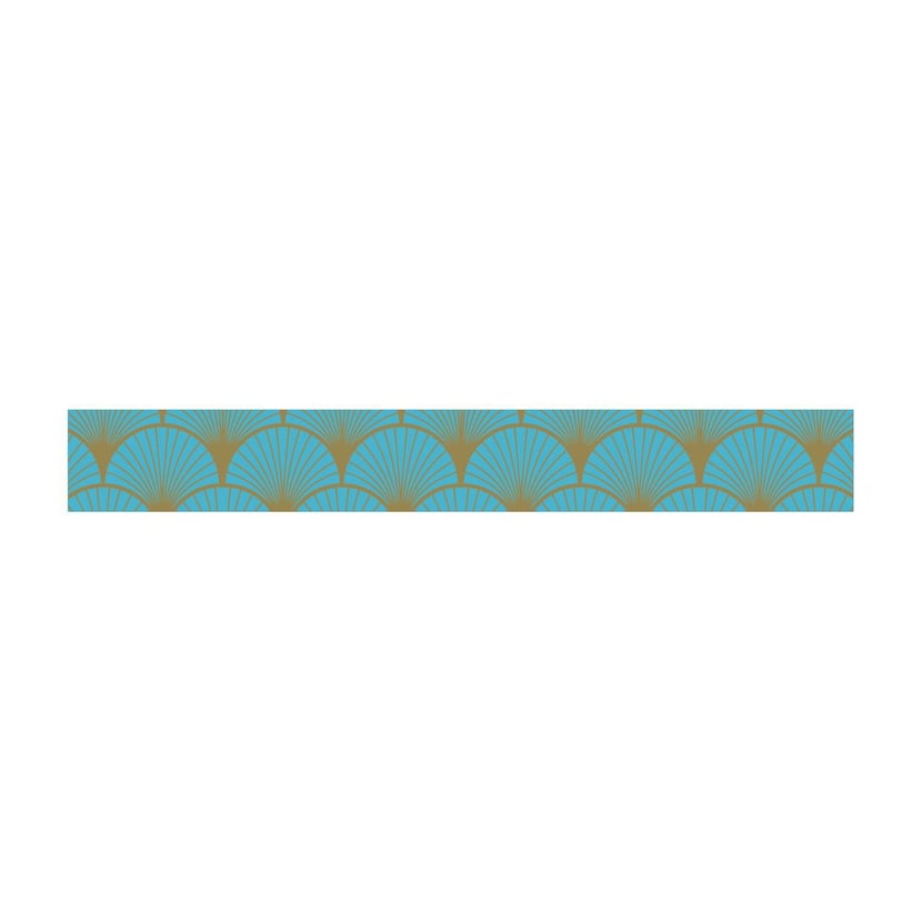 Masking tape - Éventail bleu sur fond doré - Repositionnable - 15