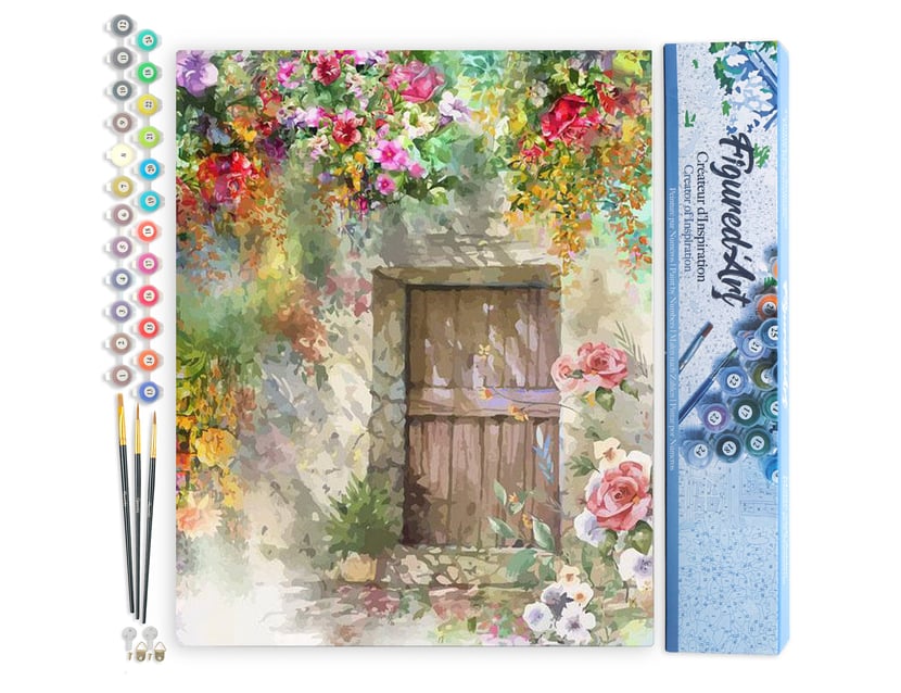 Peinture par Numéro Figured'Art - Porte de la Cave - Kit de Loisir Créatif DIY Numéro d'Art Complet - 40x50cm sans châssis en bois