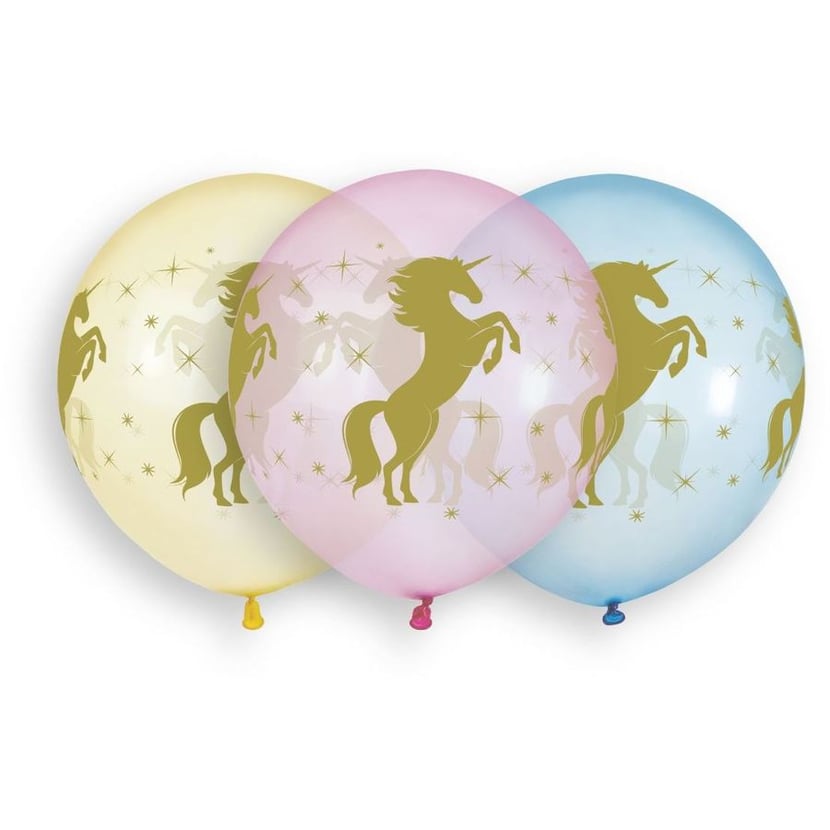 3 Ballons Licorne Ø48cm