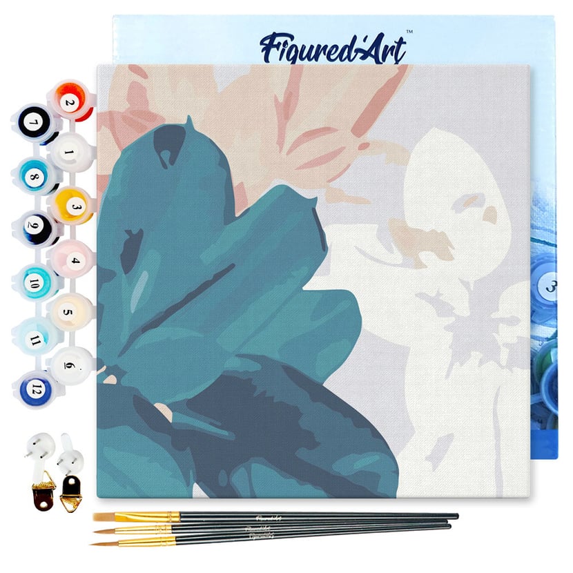 Mini Peinture par Numéro Figured'Art 20x20cm avec cadre Feuilles de ...