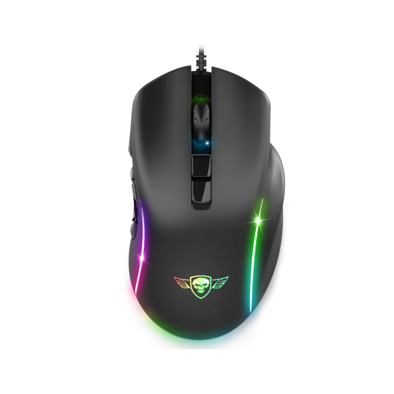 SPIRIT OF GAMER - Ratón Gaming Inalambrico Recargable Elite M70 - 8 Botones Programables - Retroiluminación RGB Personalizable - Raton Ergonomico con Apoyo para El Pulgar - Sensor Óptico 4800 DPI