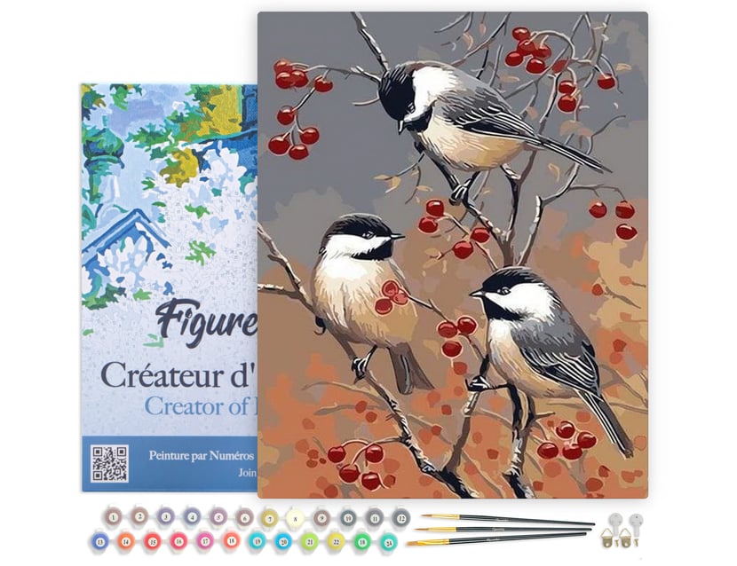 Peinture par Numéro Figured'Art avec Cadre - Chocolat Chaud - Kit de Loisir Créatif DIY Numéro d'Art Complet - 40x50cm toile tendue sur châssis