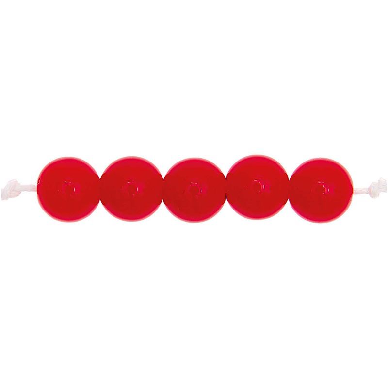 Lot De 5 Perles Nacrées Rondes Rouge - Diamètre 10 Mm - Marque Preciosa, Fabriqué En France, Neuf