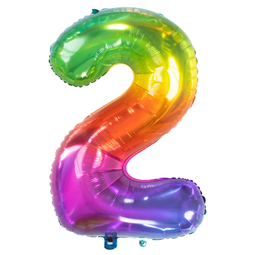 Ballon Géant Rainbow Chiffre 2 - 81 cm