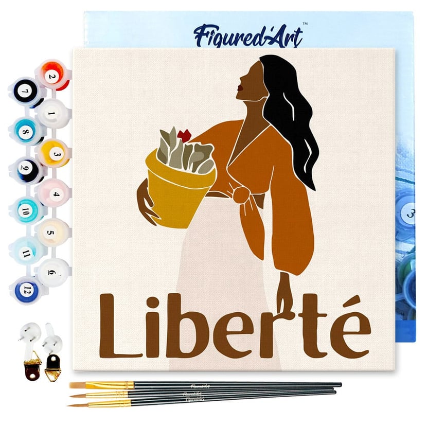 Mini Peinture par Numéro Figured'Art 20x20cm avec cadre Liberté - Petit Format