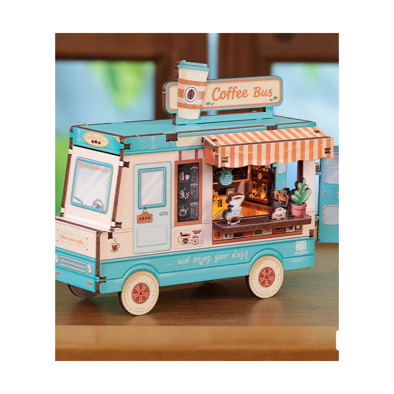 Mini Booknook Café Bus- Puzzle 3D | Cultura