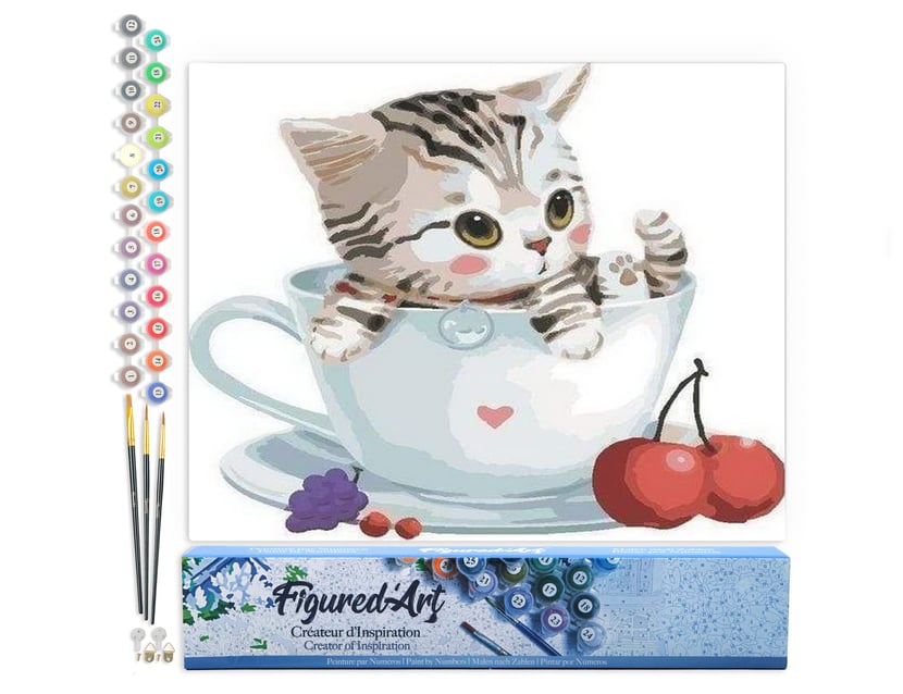 Kit de peinture chat par numéro de chat adulte bricolage