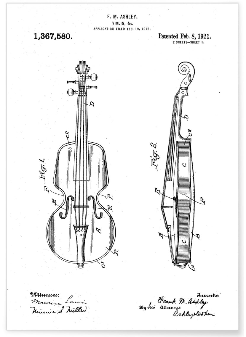 Affiche Brevet Violon | A3 : 29,7x42cm- Imagerie Murale - Encadrement ...
