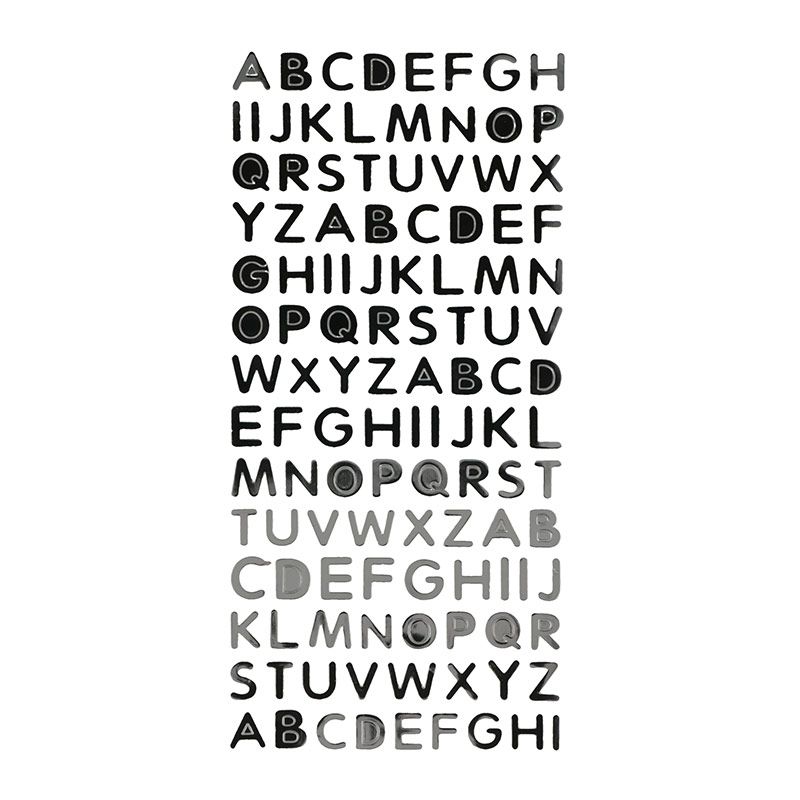 Artemio Sticker Alphabet Scrapbooking X 177, Autre, Argent, 14 x 0,2 x