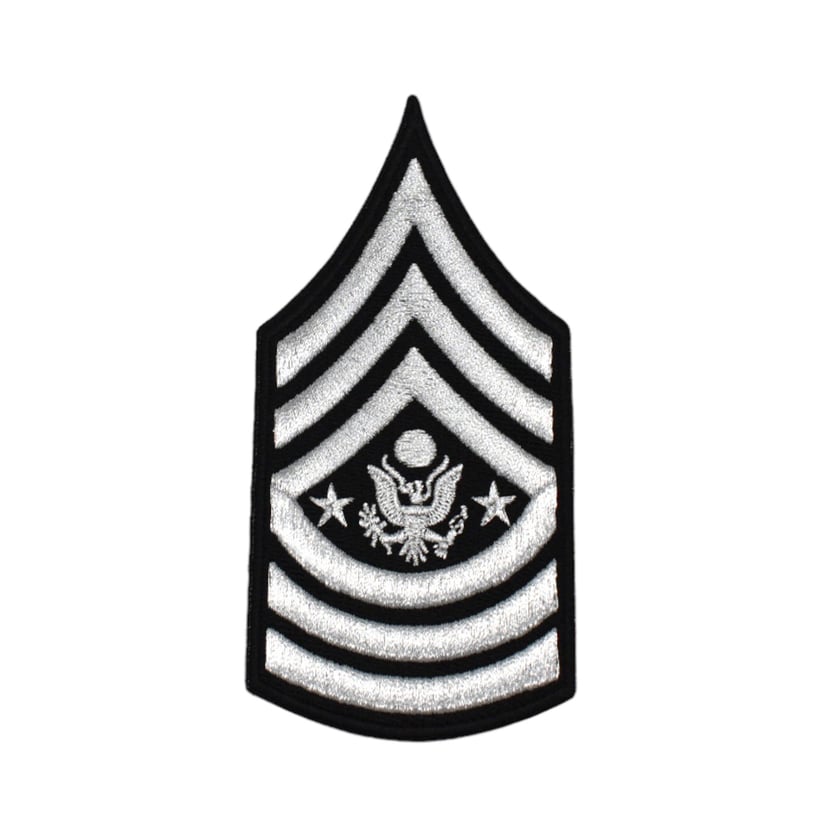 Patch militaire US, écusson grade de sergent argenté, motif thermocollant  armée, Made in France - Thermocollant - Customisation