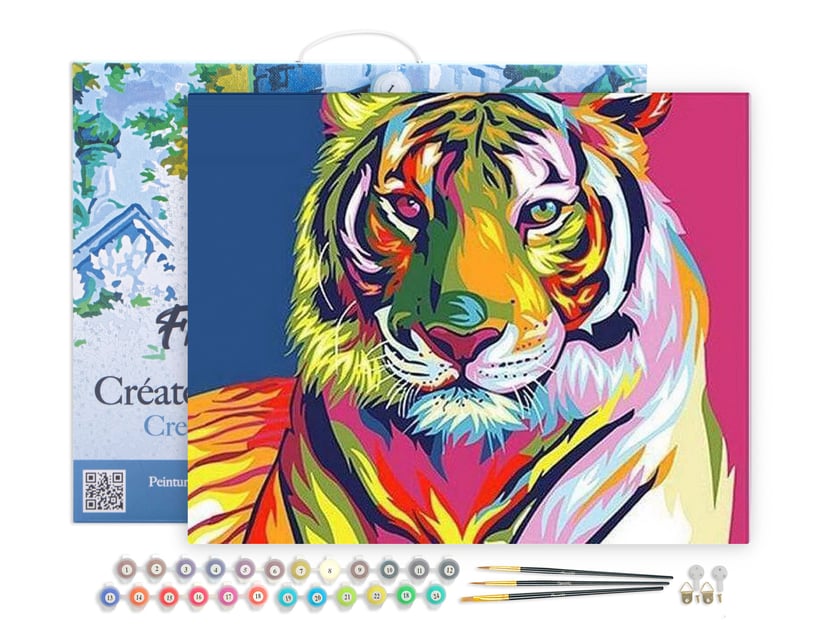 Kit De Peinture Par Numéros "Monstres Intelligents" Sur Le Thème De Noël - Toile 16x20 Pouces, Cadre Inclus, Activité DIY Créative