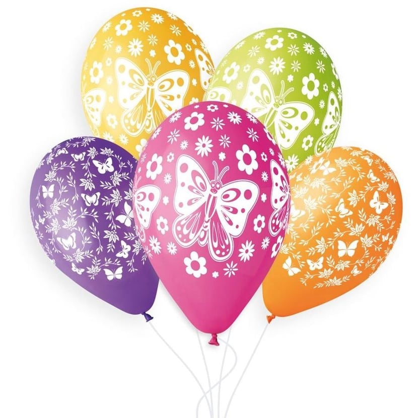 5 Ballons Papillon Ø33cm