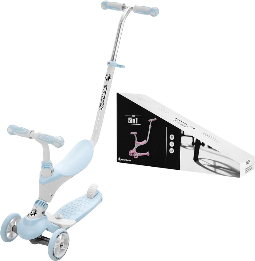 Trottinette 3 Roues évolutive 5 En 1 Pour Enfants - Guidon Réglable, Siège Amovible, Lumières LED, Pour Filles Et Garçons De 18 Mois Et Plus