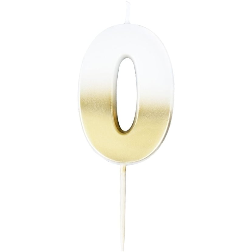 Bougie Chiffre 0 - Ombré Or