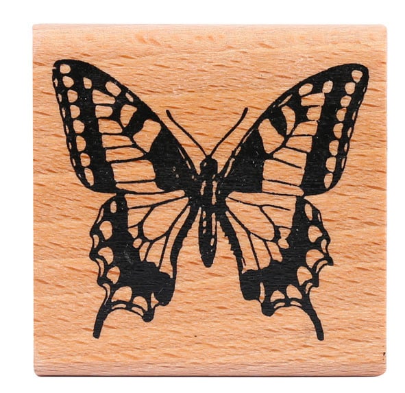 Tampon Bois Papillon – Impression Artisanale Indienne – Motif Mehndi Et Scrapbooking