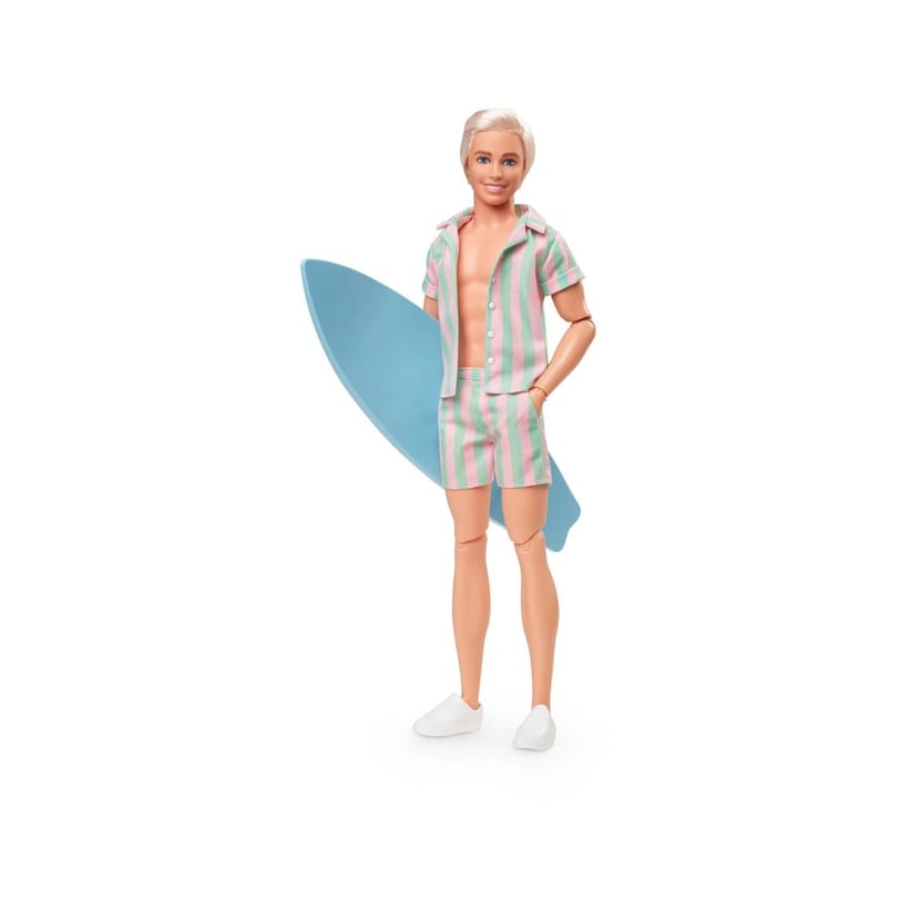 Barbie The Movie - Poupée Ken Wearing Pastel Striped Beach Matching Set