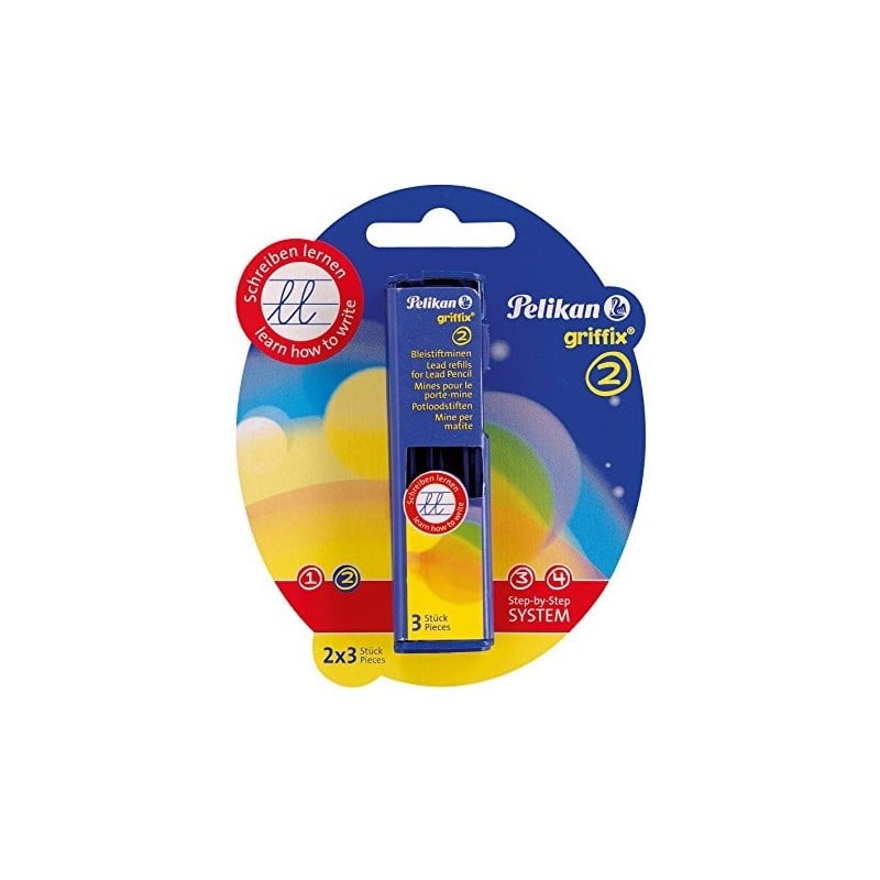 Mine Per Matita Pelikan Griffix - Confezione Da 3 Mine, Durezza HB, Larghezza 2 Mm, Colore Nero, Prodotto In Germania
