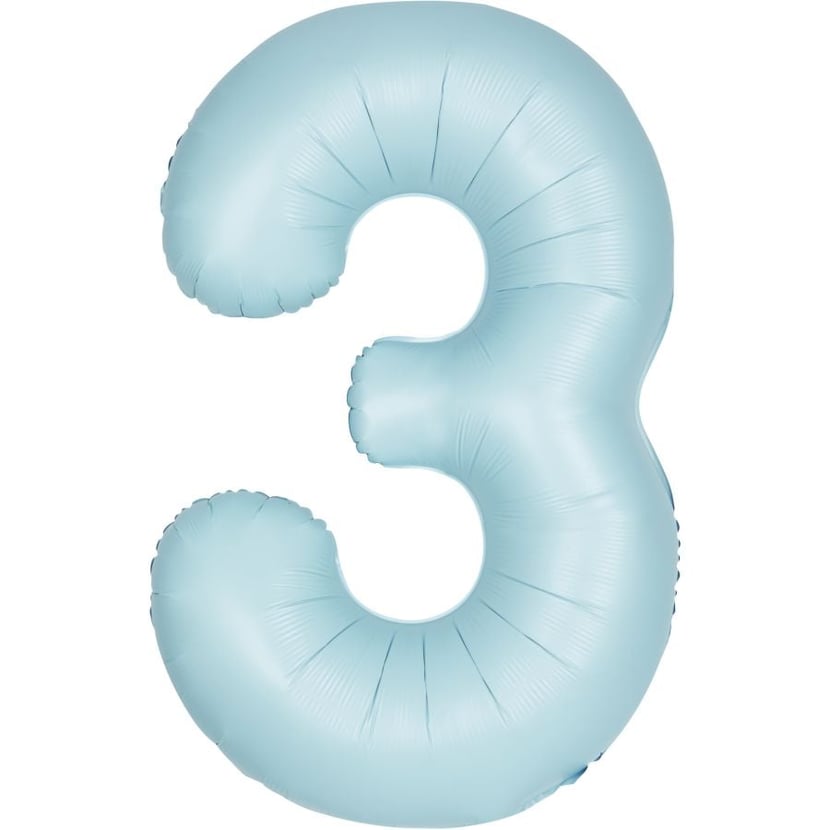 Ballon Géant Bleu Mat - Chiffre 3