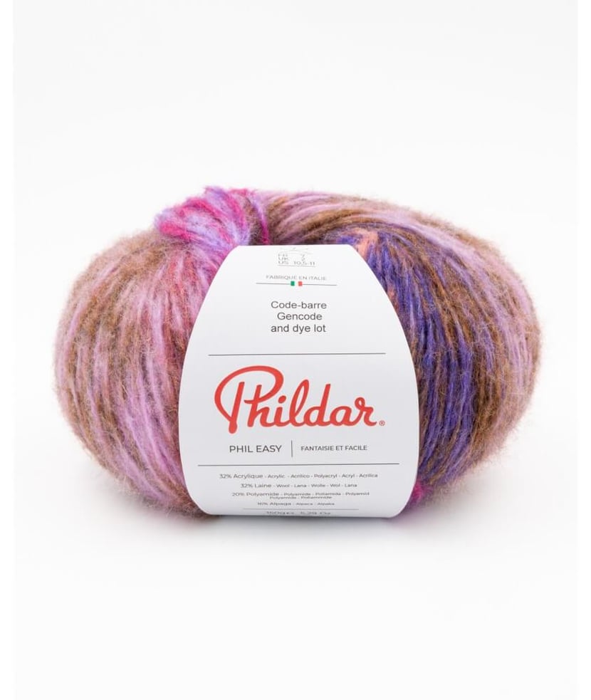 Laine à Tricoter Phildar Phil Super Baby | 30% Laine, 70% Acrylique | Couleur Améthyste - Pour Layette Bébé Douce Et Safe