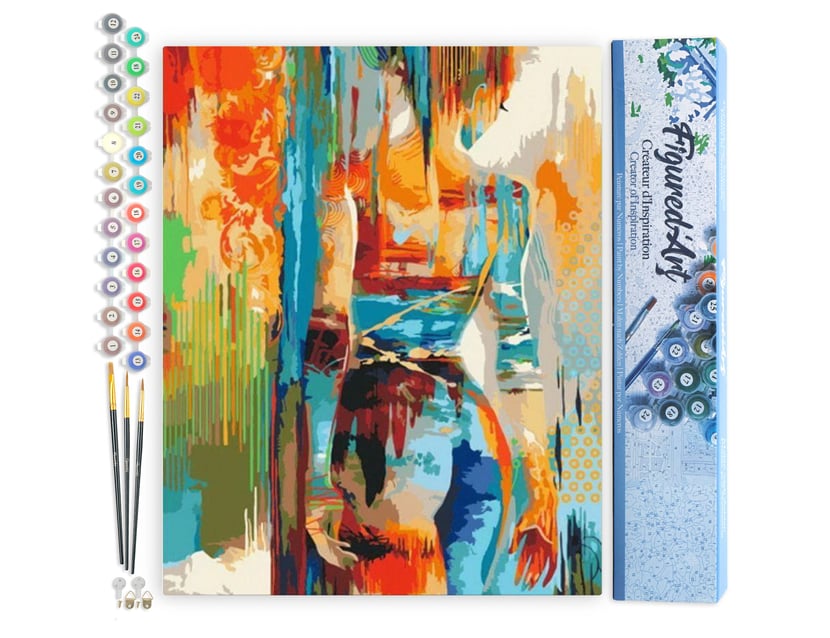 Peinture par Numéro Figured'Art - Beauté en couleurs - Kit de Loisir Créatif DIY Numéro d'Art Complet - 40x50cm sans châssis en bois