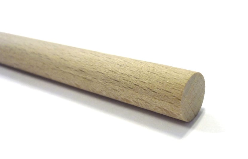 Baguette en bois Tourillon lisse 1 mètre Ø 6 mm 10 pièces