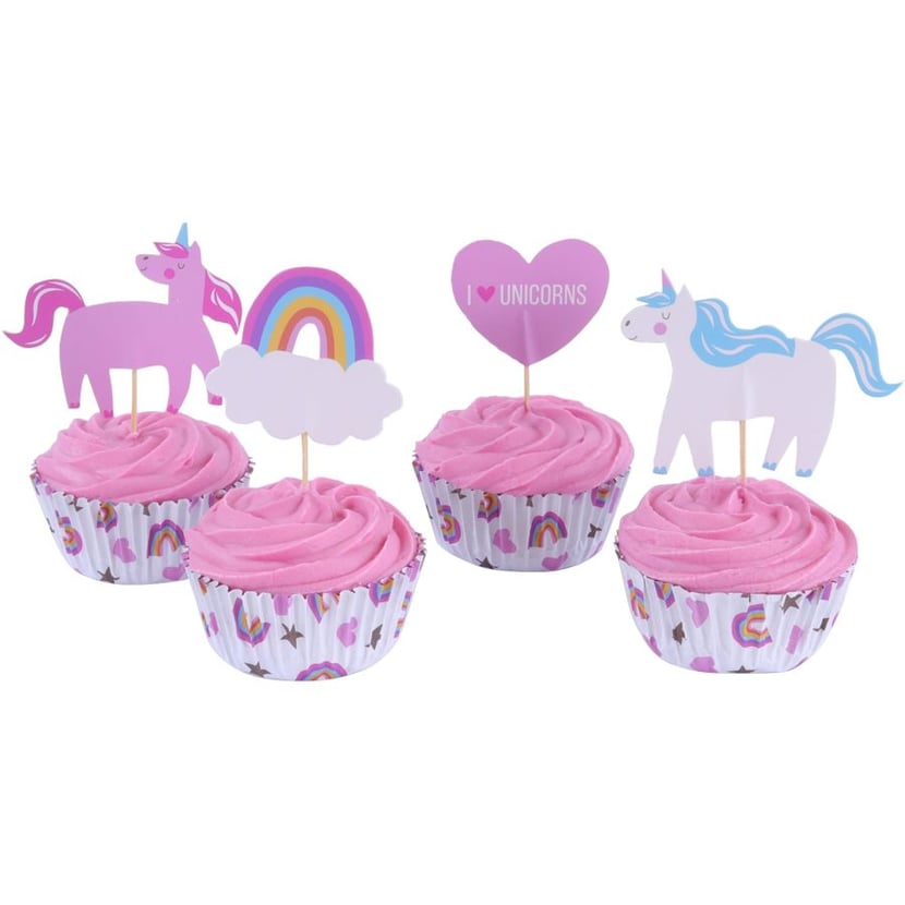 24 caissettes à cupcakes métallique rose bébé