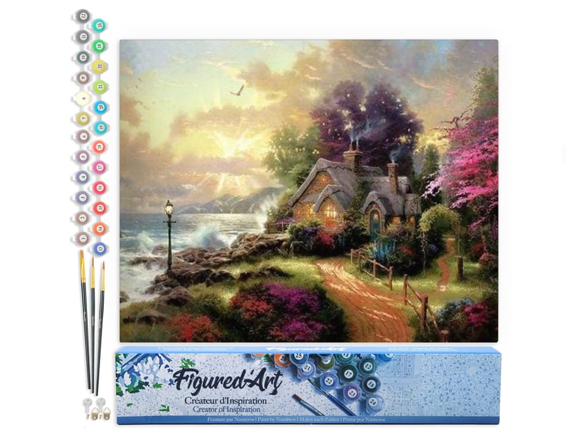 Peinture par Numéro Figured'Art - Au Royaume des Fées - Kit de Loisir Créatif DIY Numéro d'Art Complet - 40x50cm sans châssis en bois