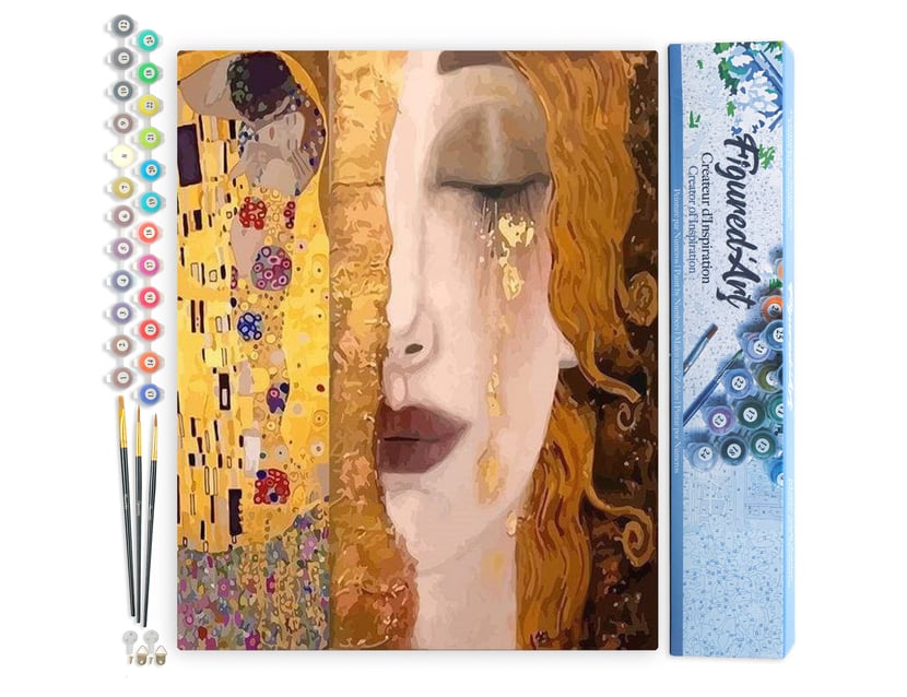 Peinture par Numéro Figured'Art - Gustav Klimt - Kit de Loisir Créatif DIY Numéro d'Art Complet - 40x50cm sans châssis en bois