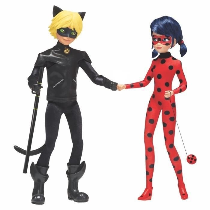 Pack De 2 Poupees Miraculous Ladybug Et Chat Noir Miraculous Poupee et poupon Jeux d imagination Cultura