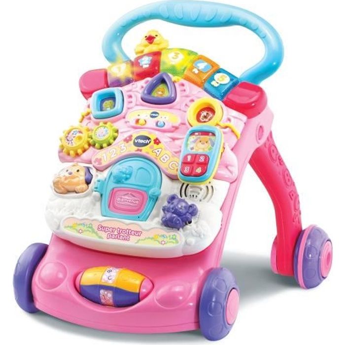 Trotteur Parlant En Vtech Super Trotteur Rose Pour Bébé De