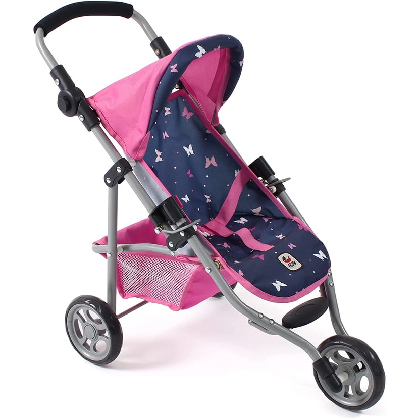 Petite poussette de jogging LOLA Rose et Bleu Papillons pour poupee Poupee et poupon Jeux d imagination Cultura