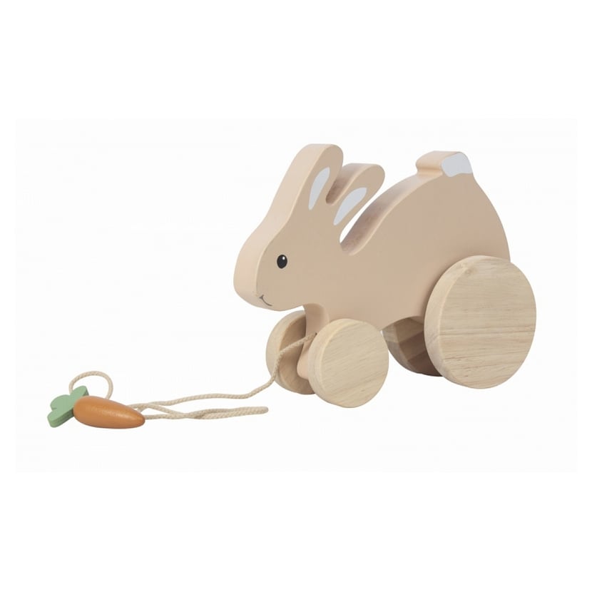 Jouet à Tirer Tigre En Bois FSC - Pour Enfant à Partir De 12 Mois - Roues En Caoutchouc Silencieuses - 20x9x14 Cm