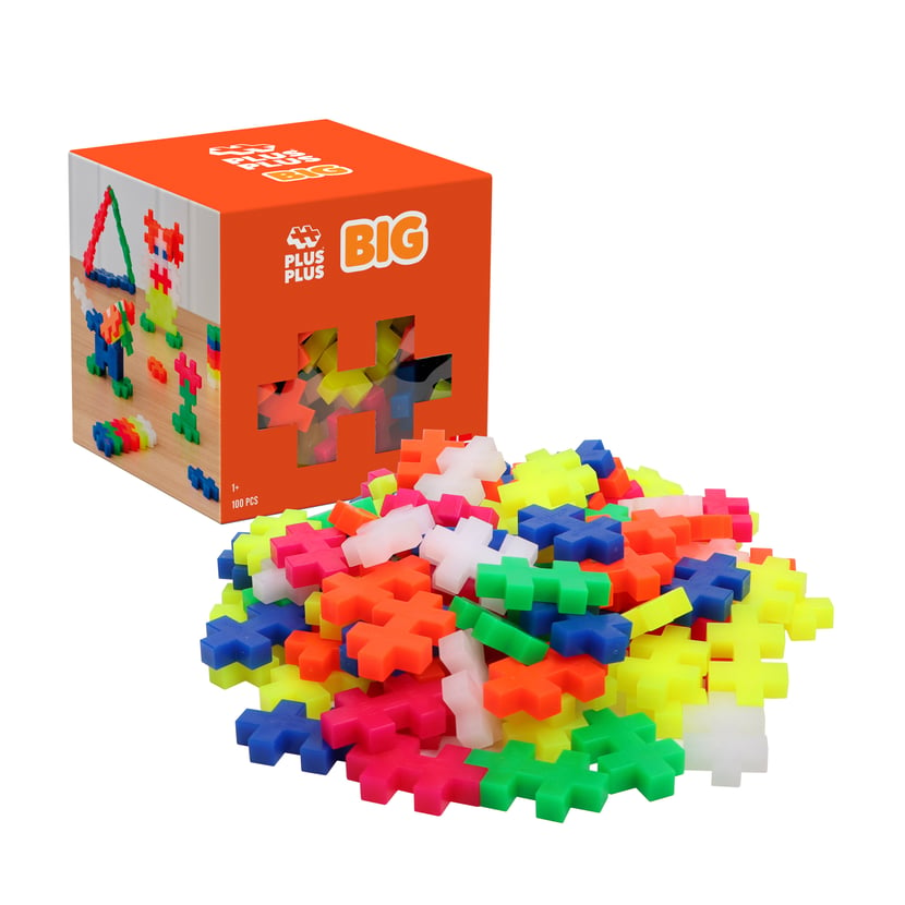 Jeu de construction PLUS PLUS - Recharge BIG Néon - 100 Pcs