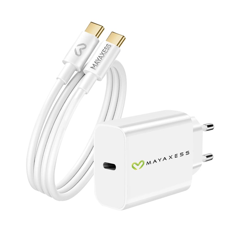 Mayaxess Chargeur Secteur pour Magic 8 Pro 20W + Câble USB-C 1m Blanc ...
