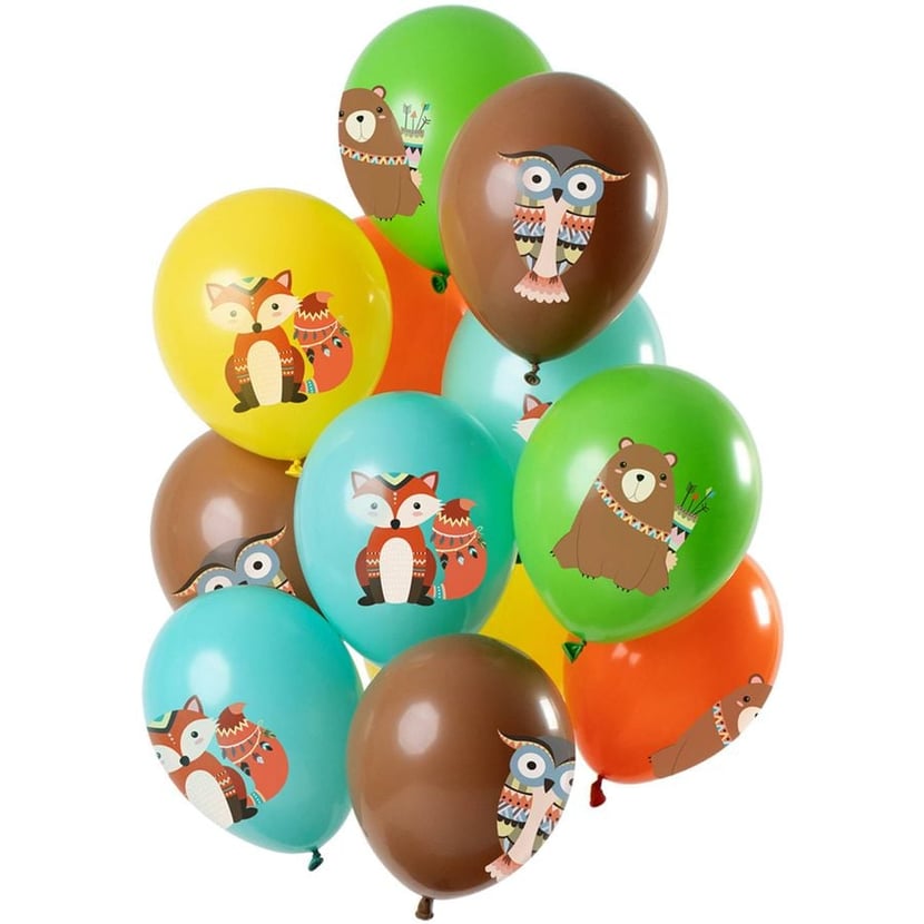 Bouquet 12 Ballons Animaux de la Forêt Multicolore