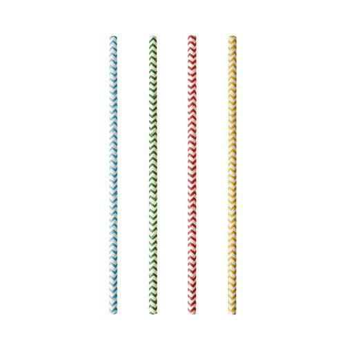 Lot de 100 Pailles Zig-Zag 4 couleurs