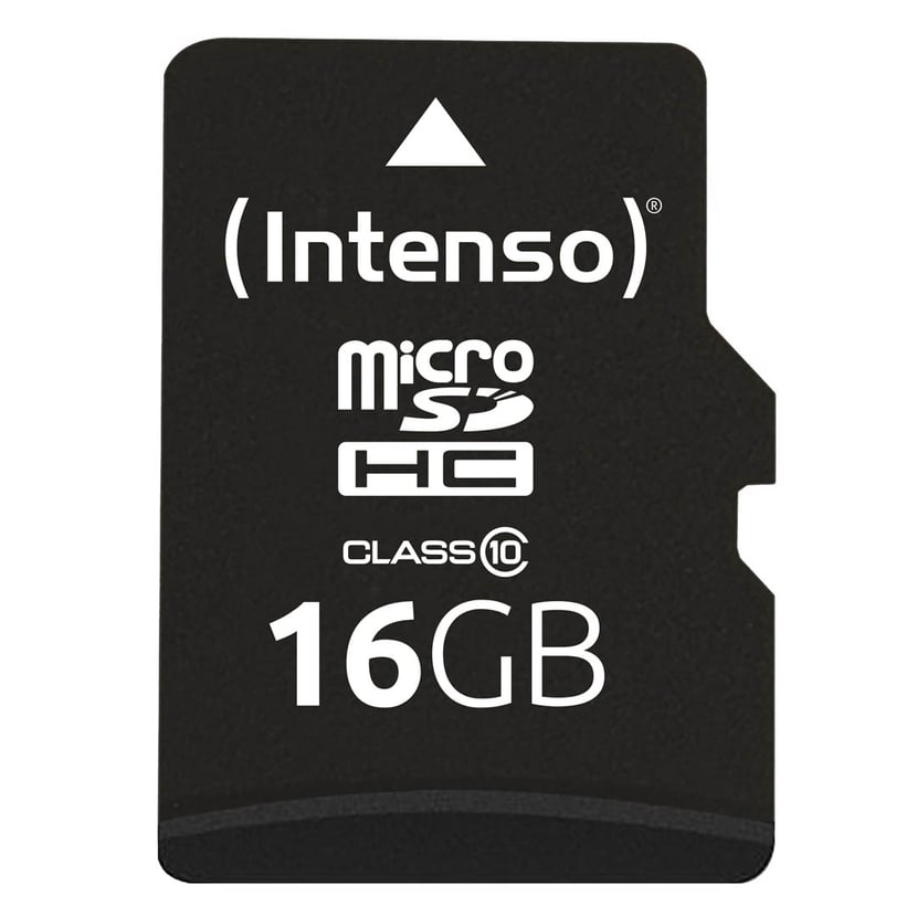 Carte micro SD INTENSO 16 Go classe 10 + adaptateur - Cartes