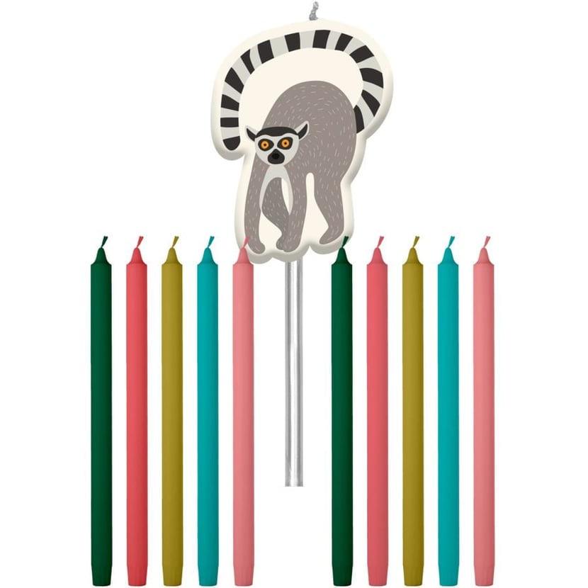 Set de 11 Bougies Zoo Party - 10 cm