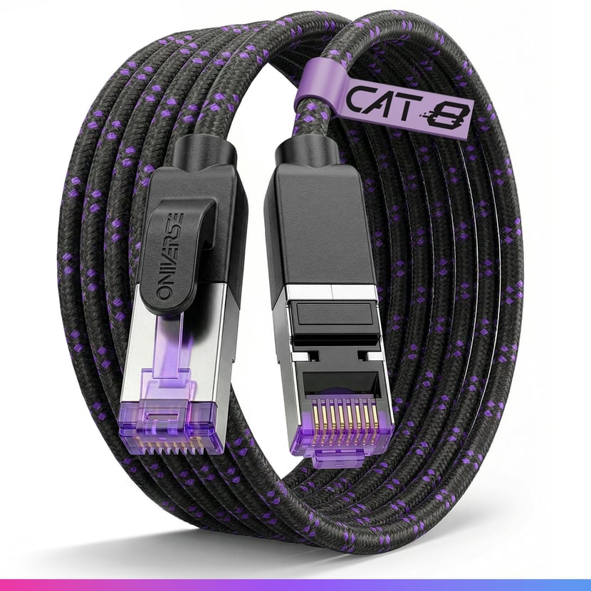 Câble éthernet réseau cat 8 RJ45 Noir - 1 mètre - Oniverse | Cultura