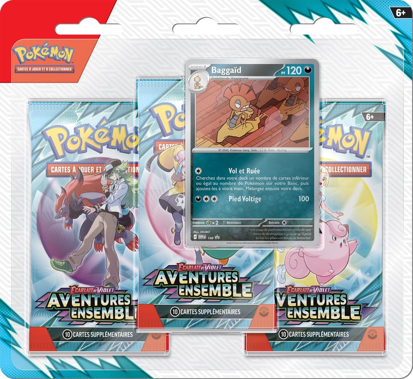 Lot de 3 boosters EV09 Aventures ensemble - Pokémon - Modèles aléatoires - Vendu à l'unité