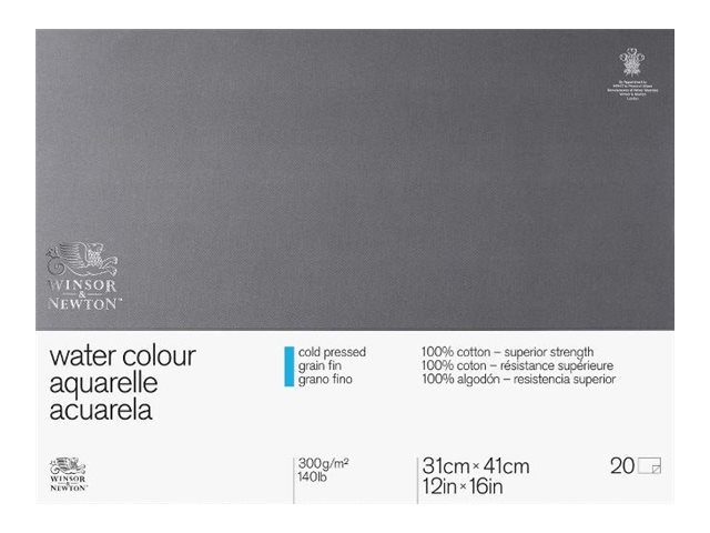 Papier aquarelle 100% coton grain fin 300g/m²