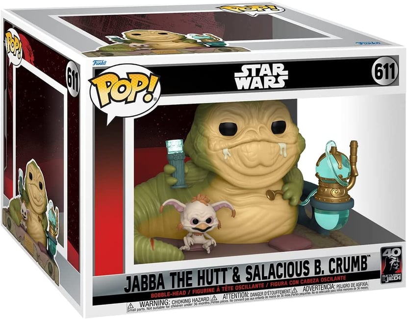 Figurine - Funko POP! - Star Wars : le retour du Jedi - Jabba avec  Salacious n°611 - Objets à collectionner Cinéma et Séries