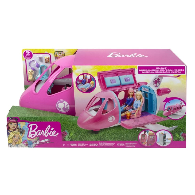 Barbie Avion de Rêve Mattel : King Jouet, Barbie et poupées mannequin  Mattel - Poupées Poupons