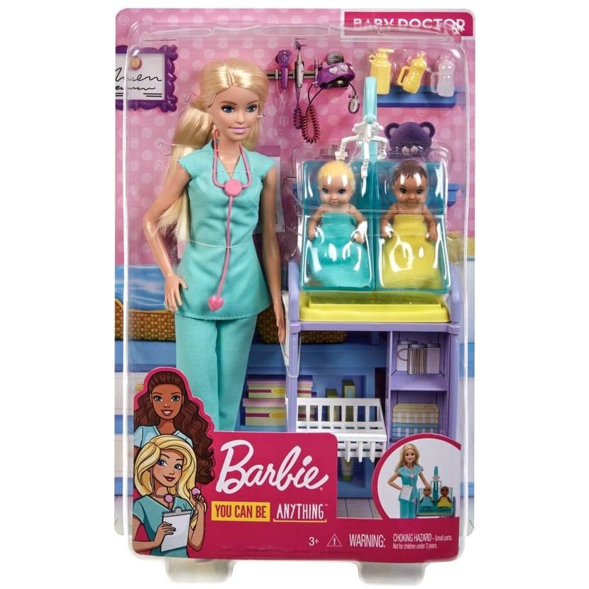 Barbie - Coffret Pédiatre (Blonde) - Coffret Poupée Mannequin - 3 ans et +