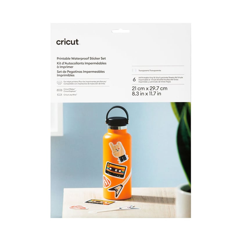 Set de stickers imperméables et imprimables Cricut™ – A4 (6 unités)