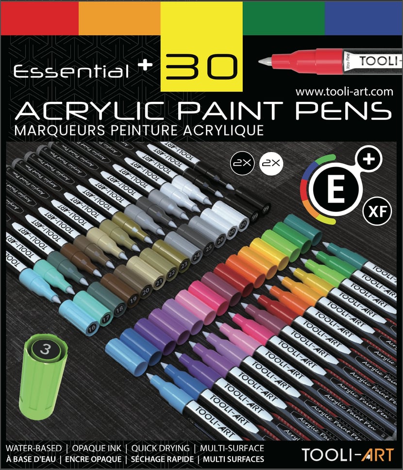 Lot de 30 marqueurs acryliques pointe extra-fine Tooli-Art - Main Image