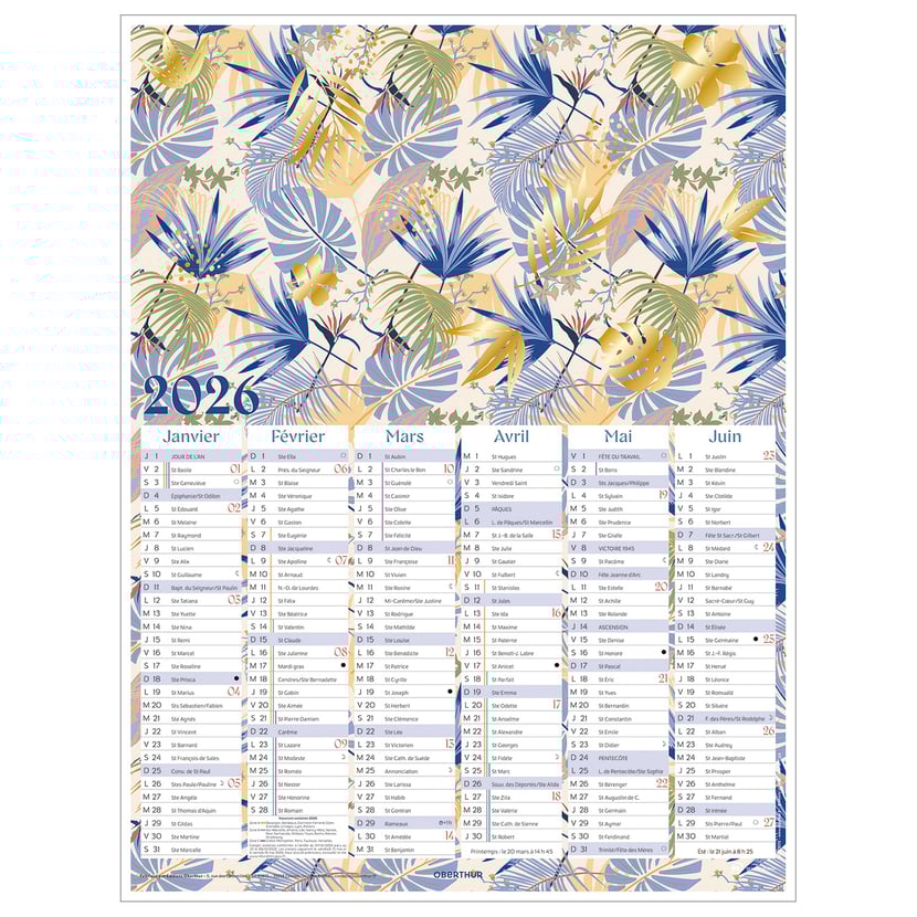 Oberthur - Agenda Journalier Chantier - Janvier 2026 à