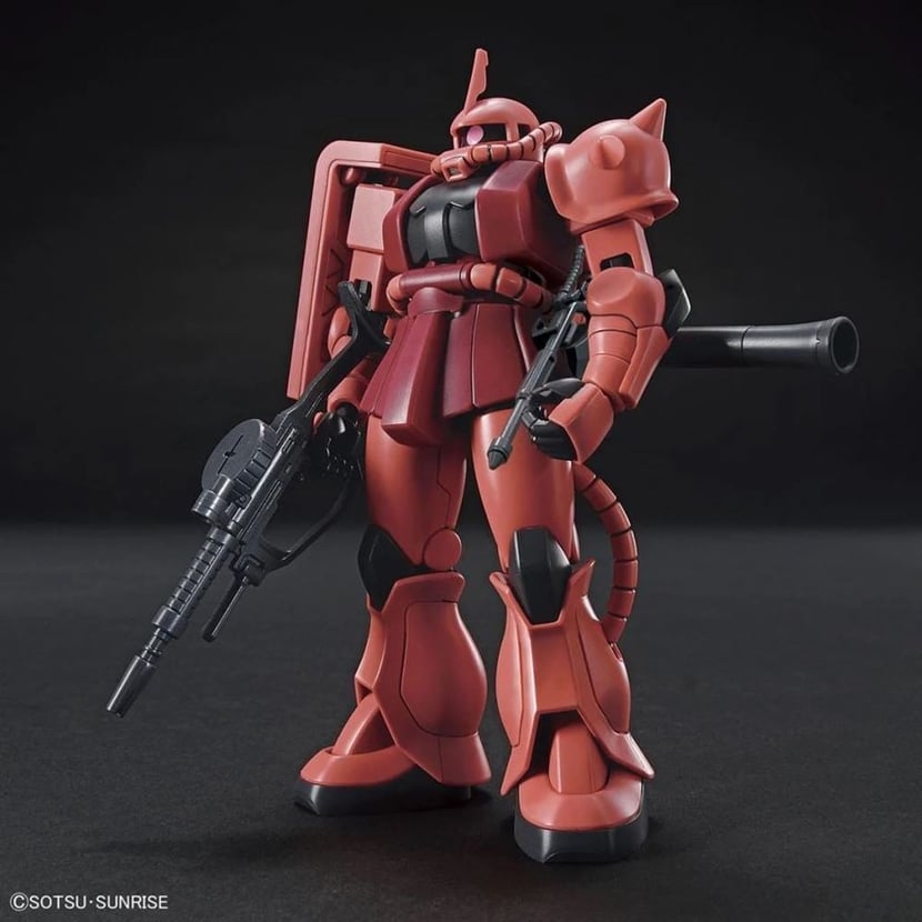 Bandai HGUC 1/144 MS-06R-1A ZAKU II - Kit Maquette Gundam à Assembler, Black Tri-Stars, Modèle Plastique