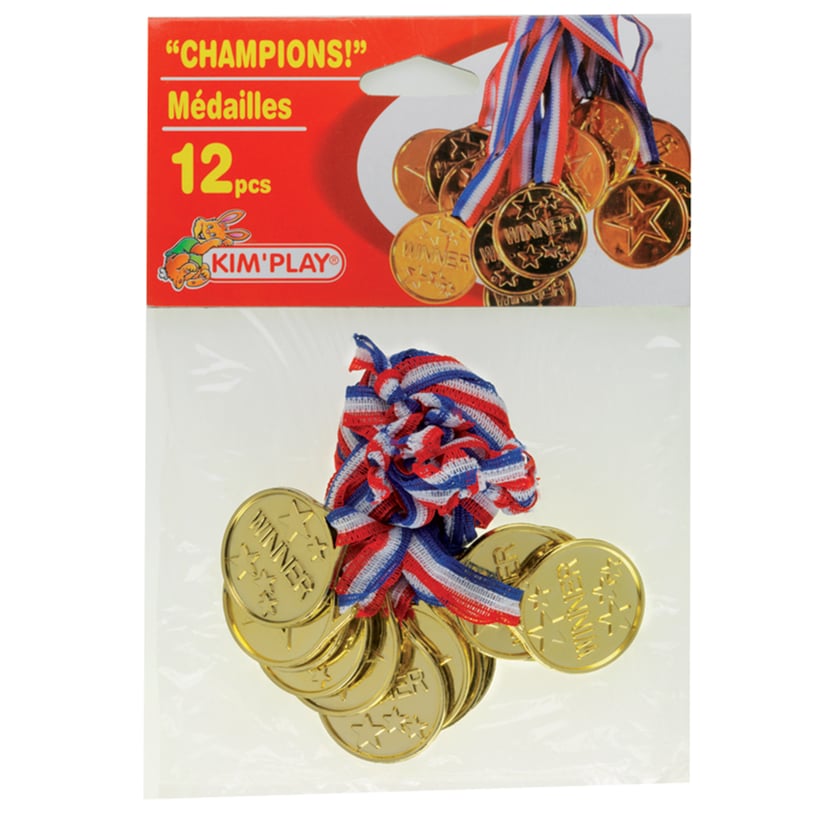 Lot de 12 médailles d'or Winner